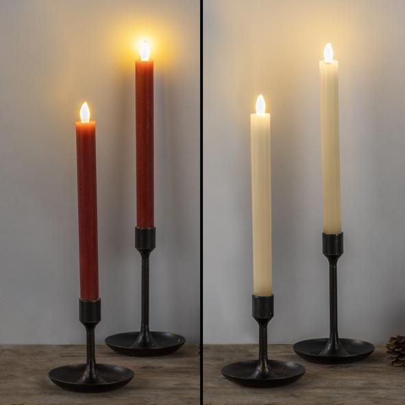 Stabkerzen 2er Set mit LED Flamme
