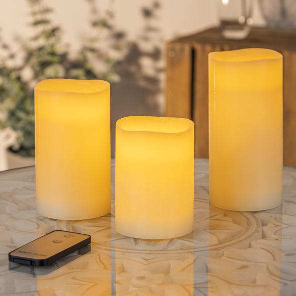 Kerzen Set 3er LED mit Fernbedienung