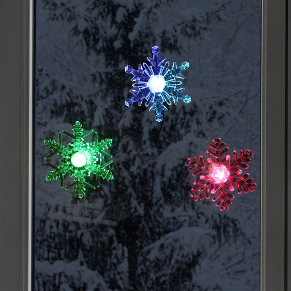 3er Set LED Fensterdeko "Schneeflocke"