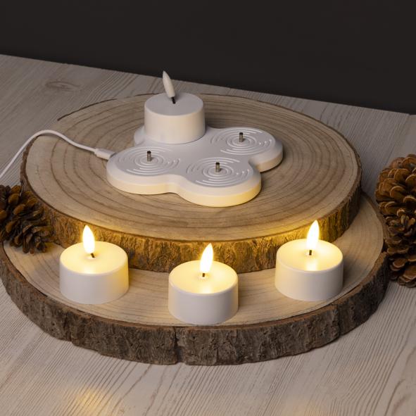 Wiederaufladbare LED Teelichter, 4er Set