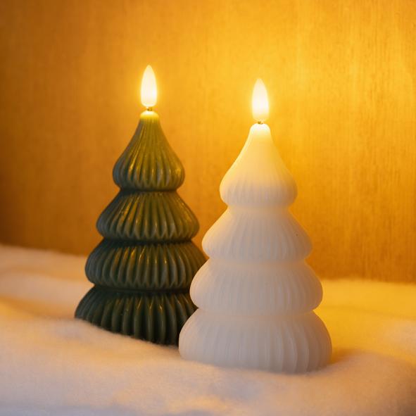LED Kerze im Tannenbaum Design
