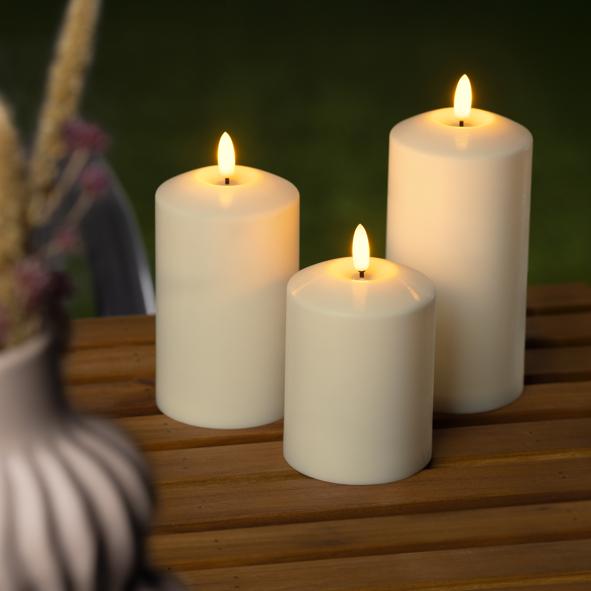 LED Kunststoff Kerzen 3er Set