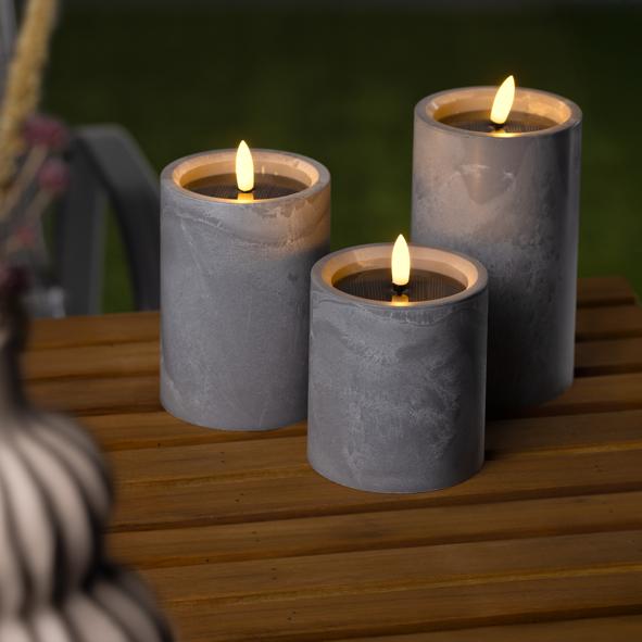 3er Set Solar Kerzen