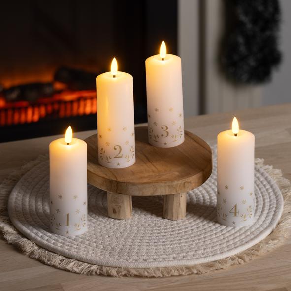 LED Adventskerzen aus Wachs