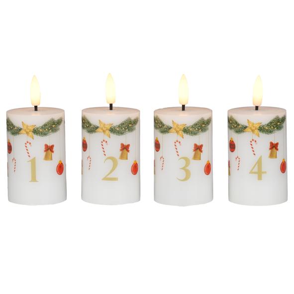 LED Weihnachtskerzen mit Zahlen