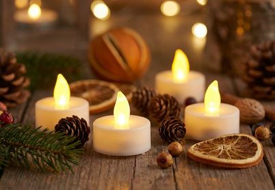 LED-Teelichter, 4er Set, mit Timer