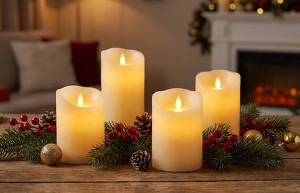 LED Kerzen 4er Set, mit Timer