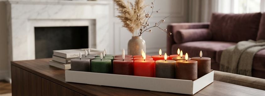 LED Echtwachskerze, sortiert, ca. 10 cm, 18 Stck.