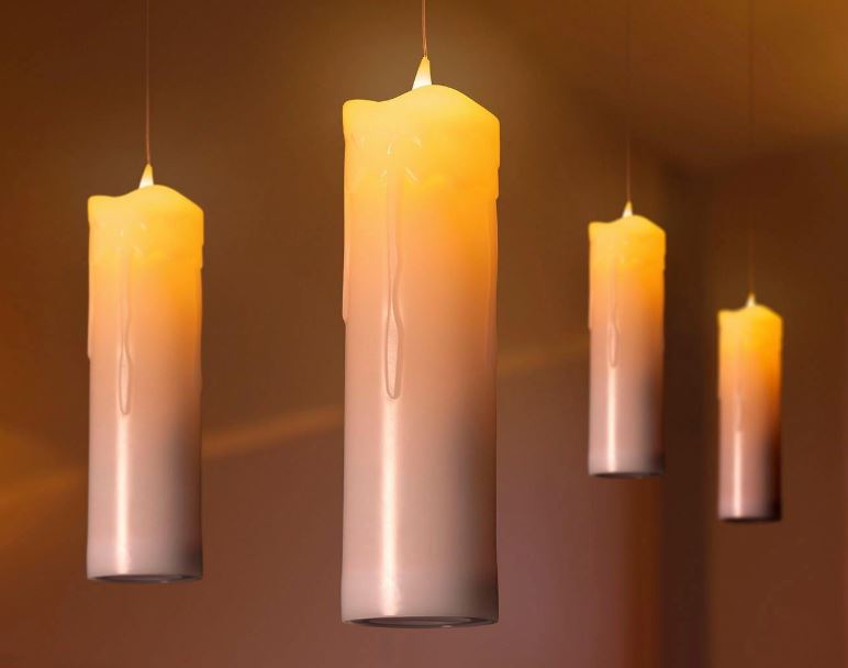 4er Set schwebende LED Kerzen