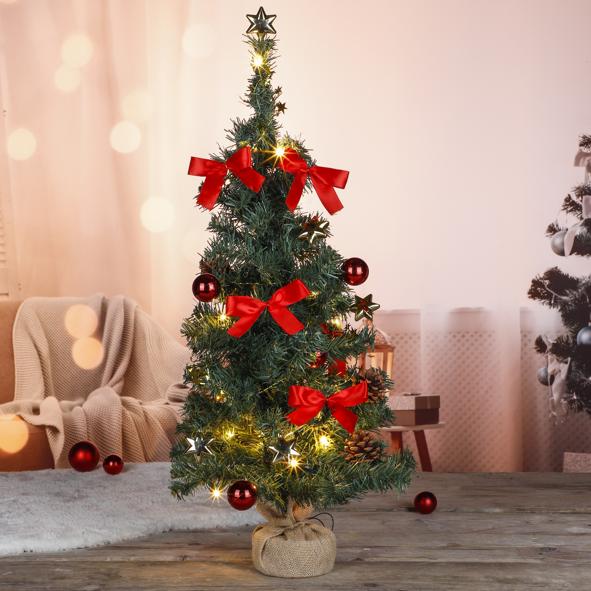 Weihnachtsbaum 75cm hoch, rot/gold
