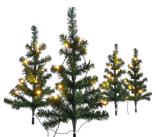 Mini-Weihnachtsbäume beleuchtet