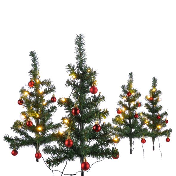 LED Mini-Weihnachtsbäume, 4er Set