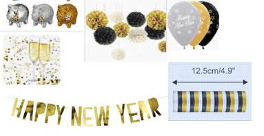 Silvesterparty Thekendisplay 47-tlg. – bestehend aus 6 Artikeln