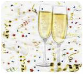 Servietten 10er Set Happy New Year  – Maße: ca. 33 x 33cm 