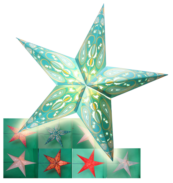 Papier-Deko-Sterne sortiert