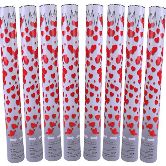 Partypopper "rote Herzen"