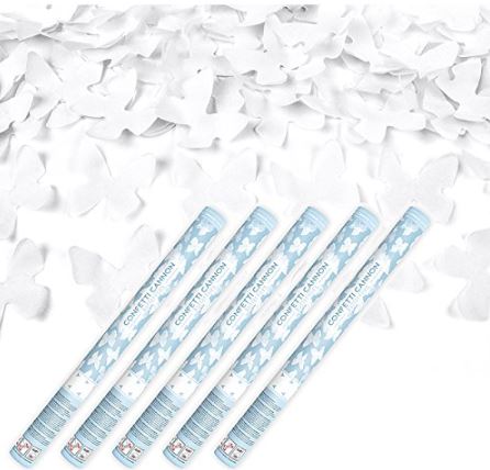 Partypopper "weiße Schmetterlinge"