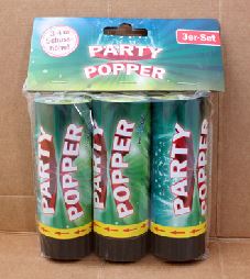 3er Mini Partypopper "buntes Konfetti"