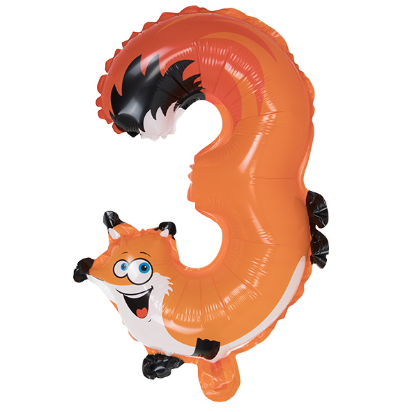 Nummernballon "3" für Kinder