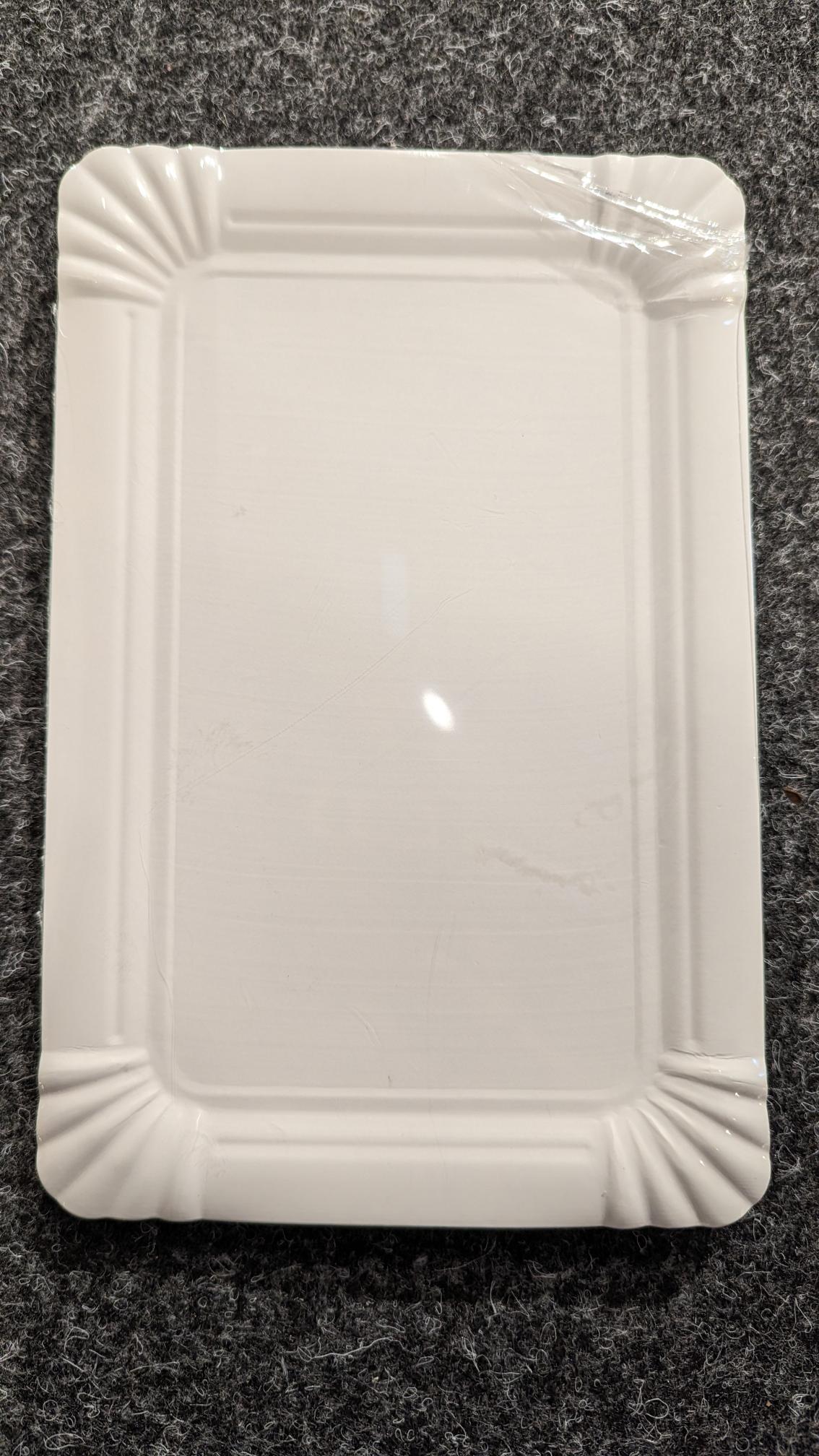 Teller, eckig, Pappe, 13 x 20cm, 10er