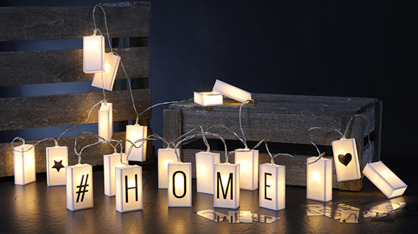 LED Batterie-Lichterkette mit Schriftzug