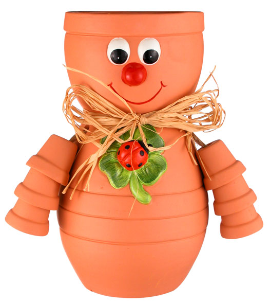 Pflanzentopf mit Gesicht und 2 Armen