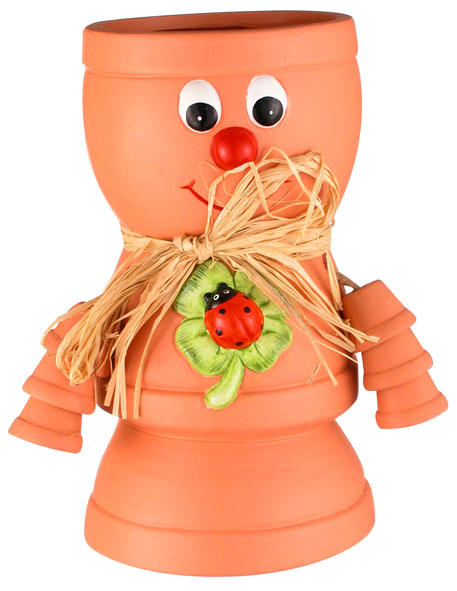 Pflanzentopf mit Gesicht und 2 Armen