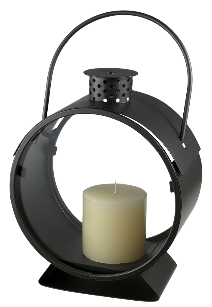 Metall - Windlicht in runder Form mit