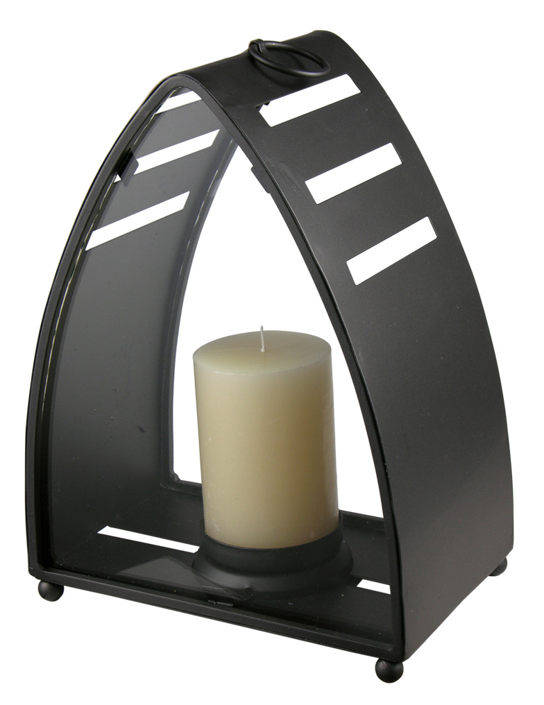 Metall-Windlicht in moderner Form mit