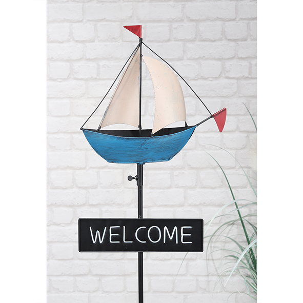 Metall-Gartenstecker Segelboot