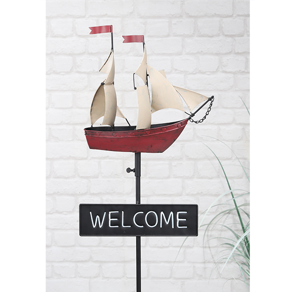 Metall-Gartenstecker Segelboot