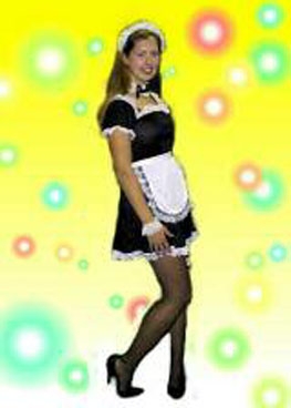 Dienstmädchenkostüm 4 teilig in