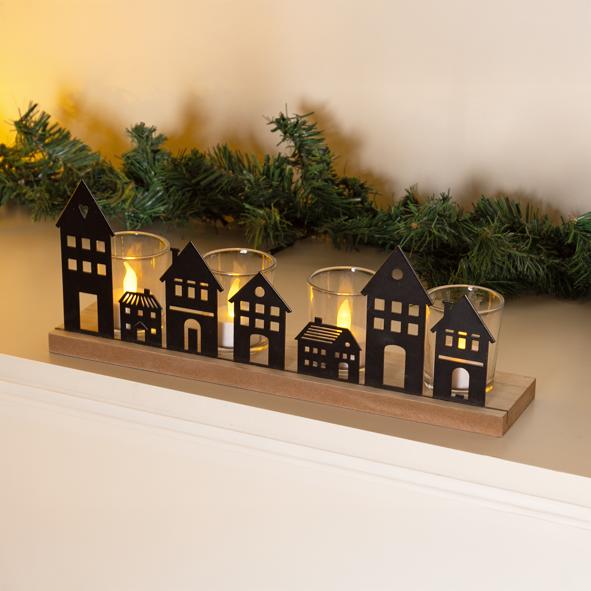 Windlichter im Weihnachtsstadt Design