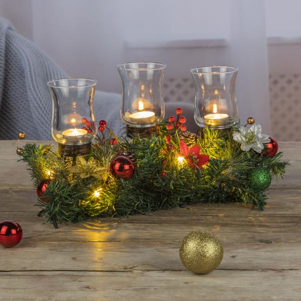 Kerzenhalter mit 6 warm weißen LEDs