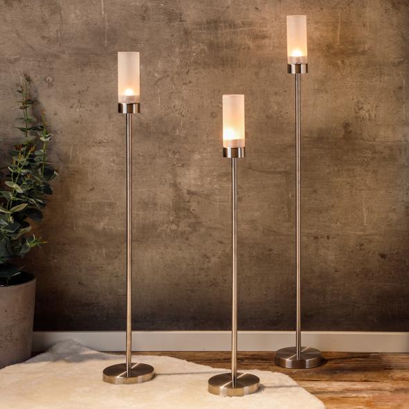 Kerzenleuchter Set 3 tlg. aus mattiertem