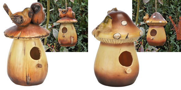 Vogelhäuser "Pilz" 2 fach sortiert