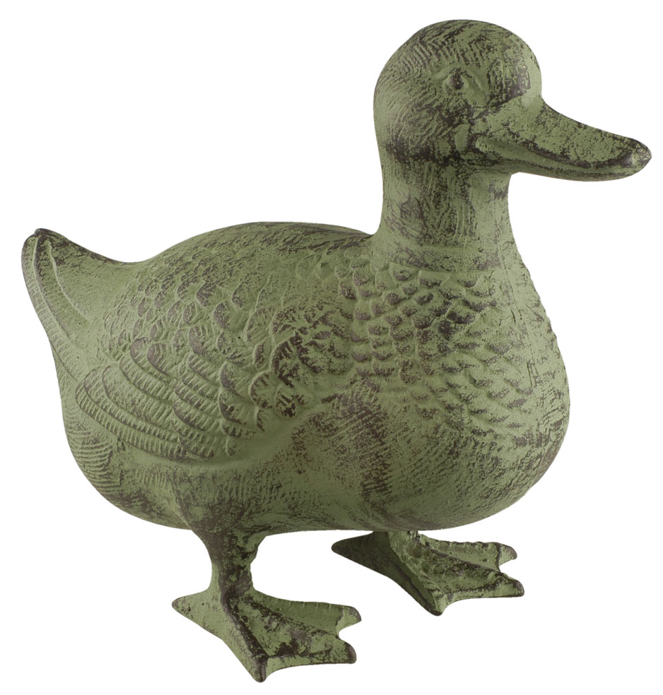 Deko-Ente für den Garten aus Guss-