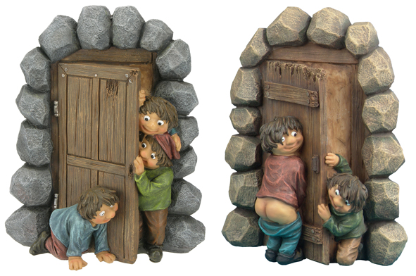 Gartendekoration Zwergentür