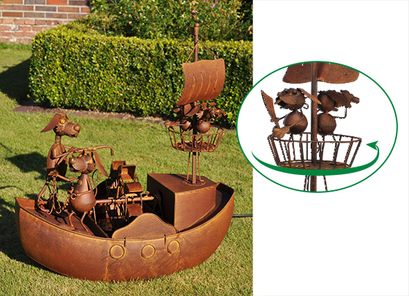 Hunde-Piratenboot mit Drehausguck