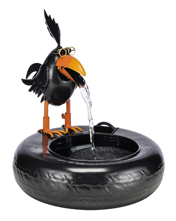 Brunnen bunter Vogel mit Brille