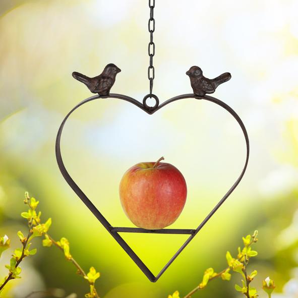 Apfel-und Meisenknödelhalter in Herzform