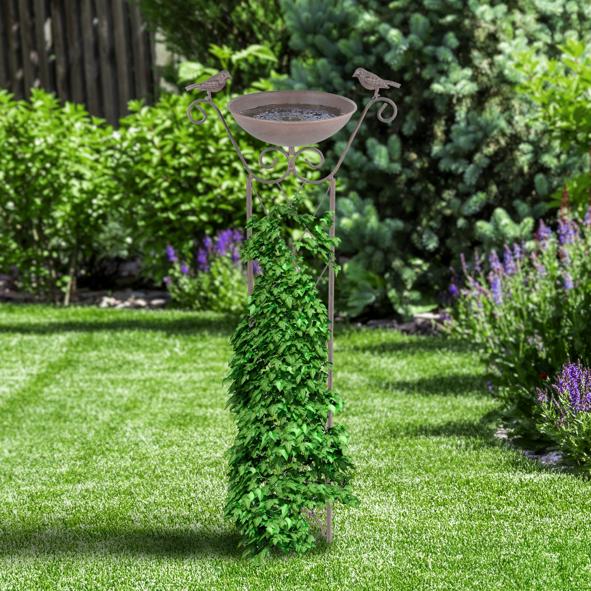 Vogeltränke mit Rankhilfe