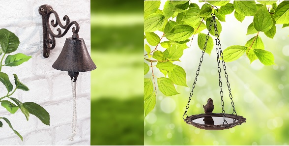 Türglocke und Vogeltränke aus Aluguss