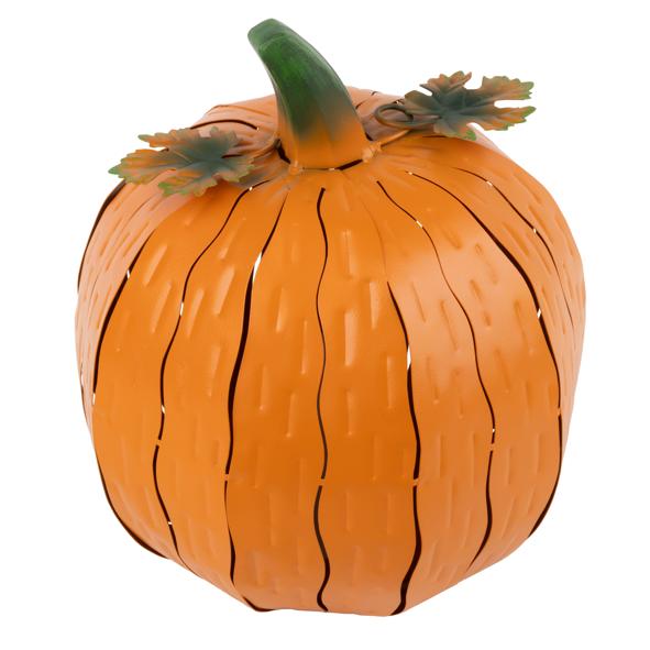 Metall Kürbis mit integrierter LED Kerze