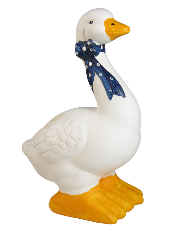 Gans mit blauer Schleife