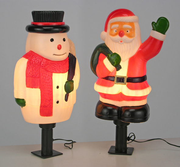 Gartenleuchtfiguren 2er "Weihnachtsmann"