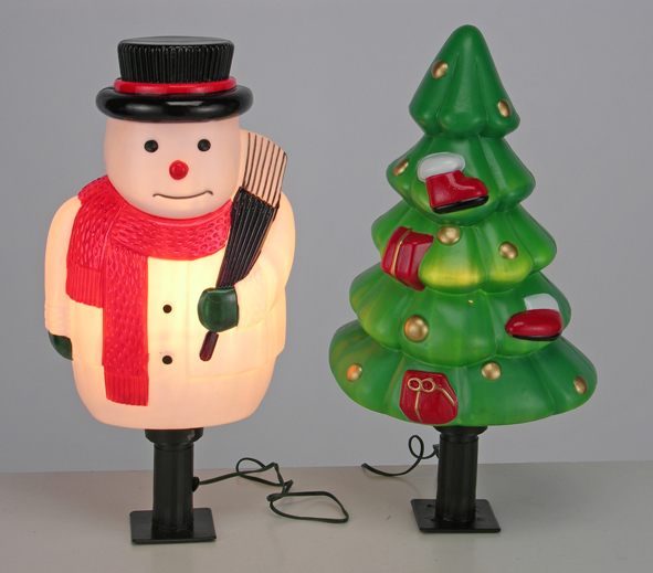 Gartenleuchtfiguren 2er "Schneemann" und