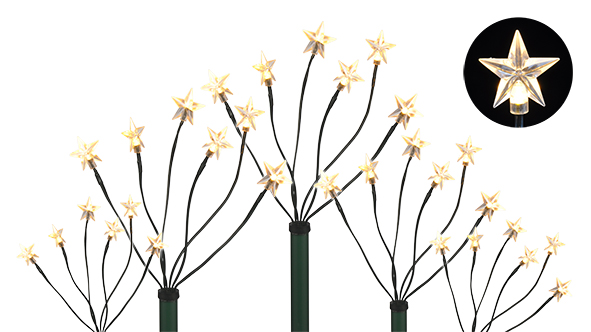 LED-Gartenleuchtstäbe "Stern" 5er Set