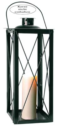 Metallsturmlaterne in schwarz