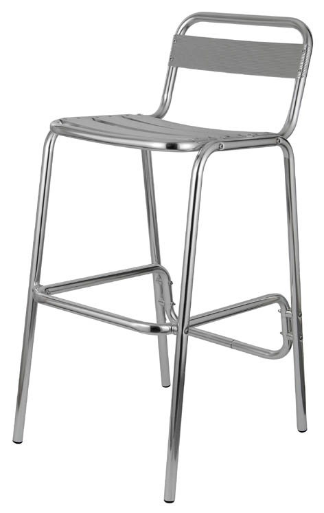 Barhocker in Alu-Optik aus rost-